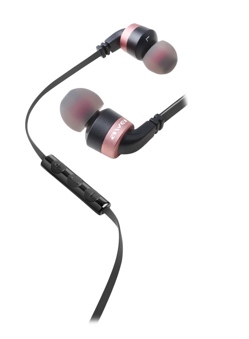 Awei In-Ear Earphone Rose Gold/Black - Image 1