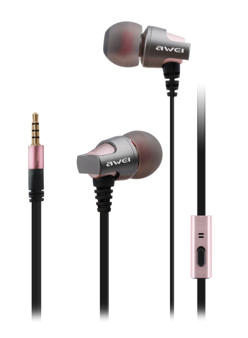 أوي سماعة أذن داخلية ذهبي وردي/أسود