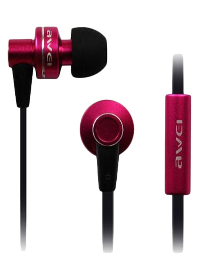 Awei In-Ear Earphone Black/Red - Image 1