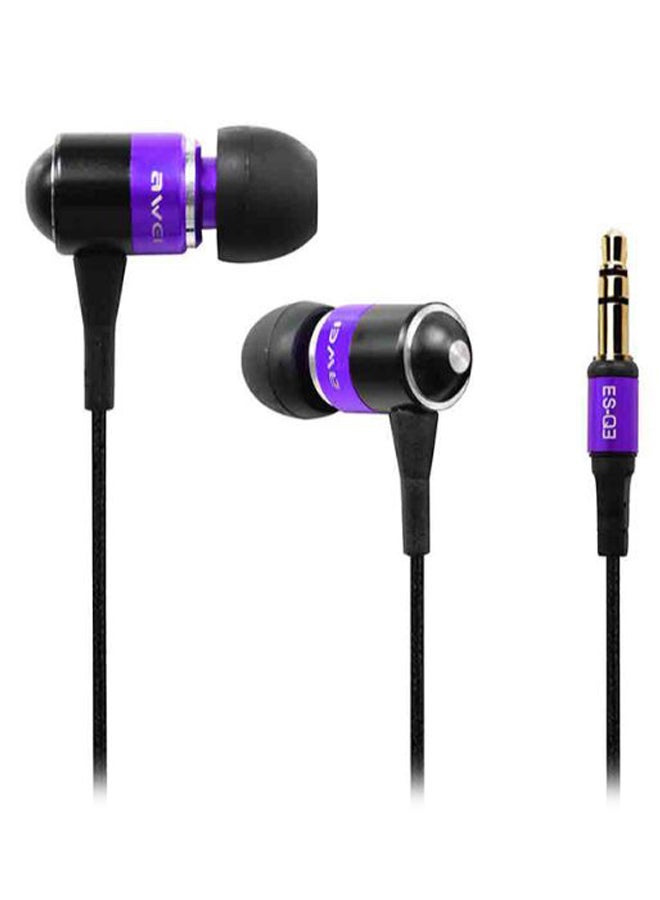 Awei Stereo In-Ear Earphones Purple/Black