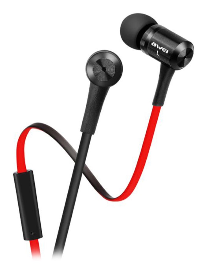 Awei In-Ear Earphone Black/Red - Image 1