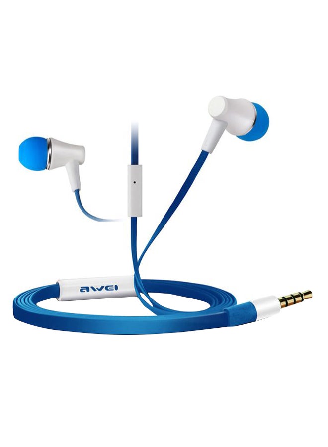 Awei In-Ear Earphone Sky Blue/White - Image 1