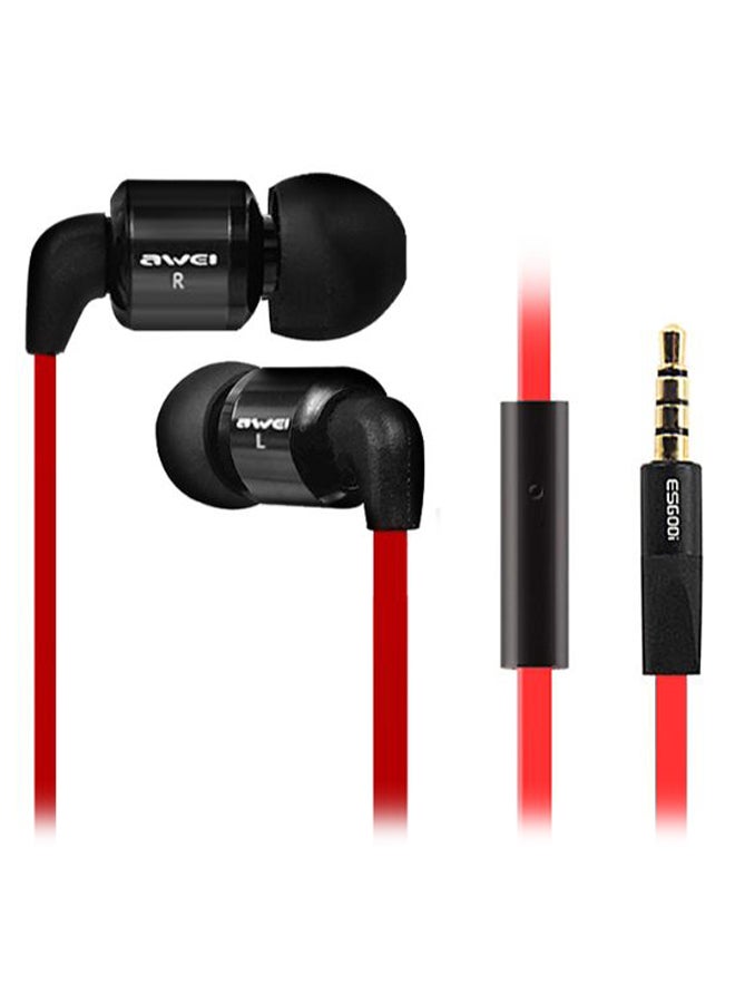 Awei In-Ear Earphone Black/Red - Image 1