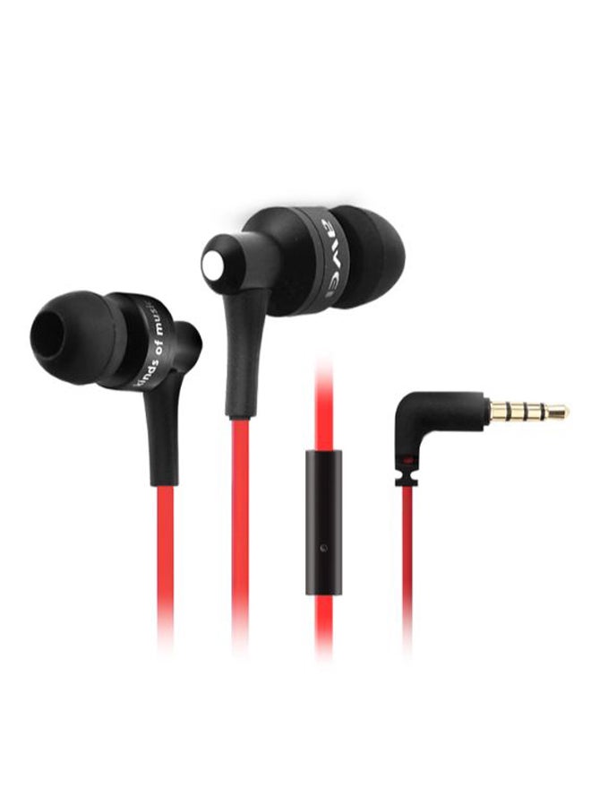 Awei Wired Stereo In-Ear Earphones Black/Red - Image 1
