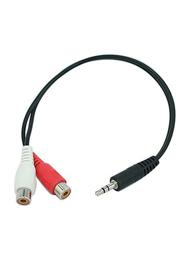 كابل RCA محول من مقبس ذكر إلى منفذين AV أنثى بطول 3.5 مم أسود/أحمر/أبيض - Image 2