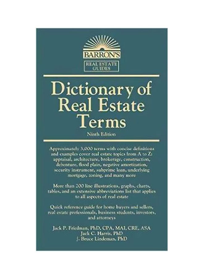 Dictionary Of Real Estate Terms Paperback English by Jack P. Friedman - 01 July 2017 
