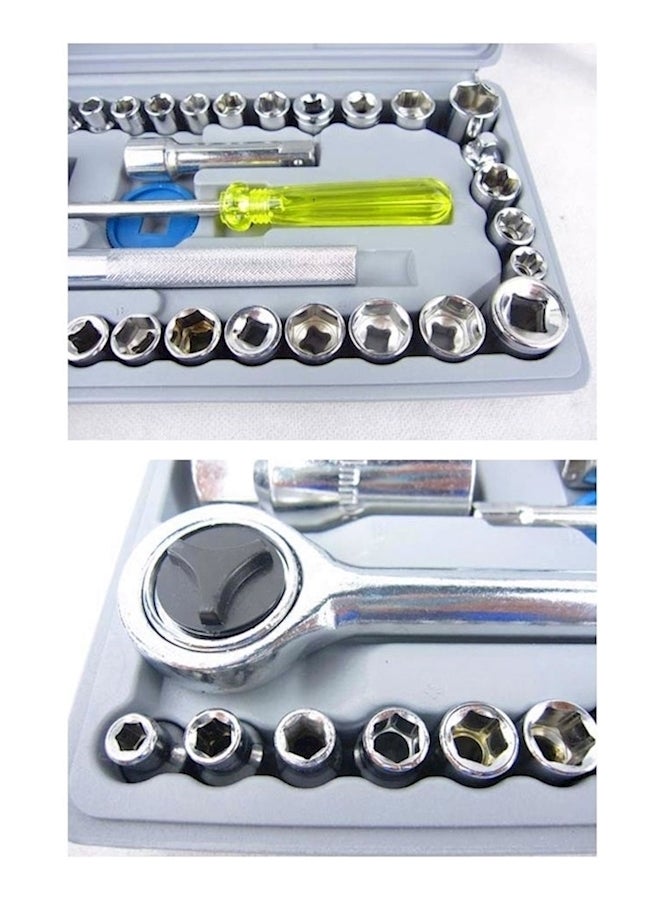 40-Piece Socket Wrench Tool Set Grey 28 x 10 x 7cm - v1561522061/N24132808A_2