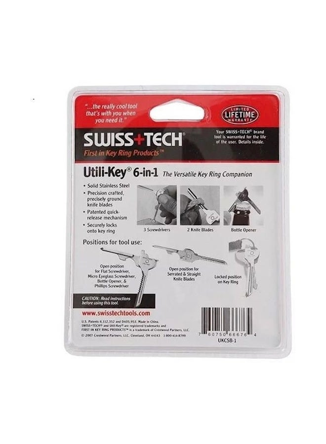 SWISS+TECH 6-In-1 Bottle Opener/Screwdriver/Knife Blade Silver  - Image 4