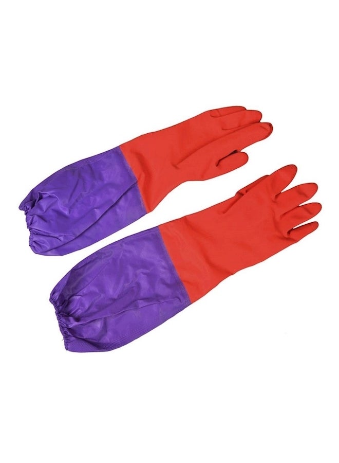 Reusable Waterproof Cleaning Gloves Purple/Red 120grams - Image 1