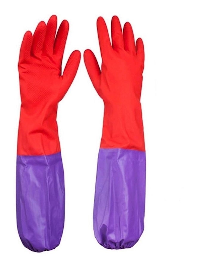 Reusable Waterproof Cleaning Gloves Purple/Red 120grams - Image 3