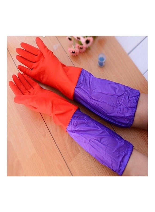 Reusable Waterproof Cleaning Gloves Purple/Red 120grams - Image 4