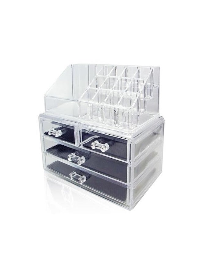 Acrylic Jewelry And Cosmetic Storage Makeup Organizer 4drawers Clear