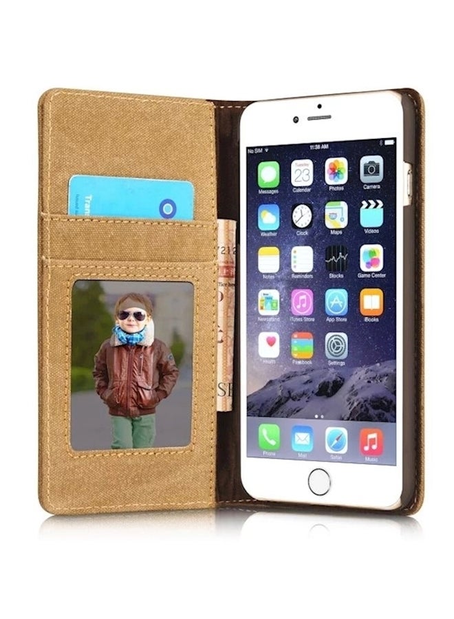 Protective Wallet Card Case Cover For Apple iPhone 6S Plus Brown - v1561522435/N23320177A_2