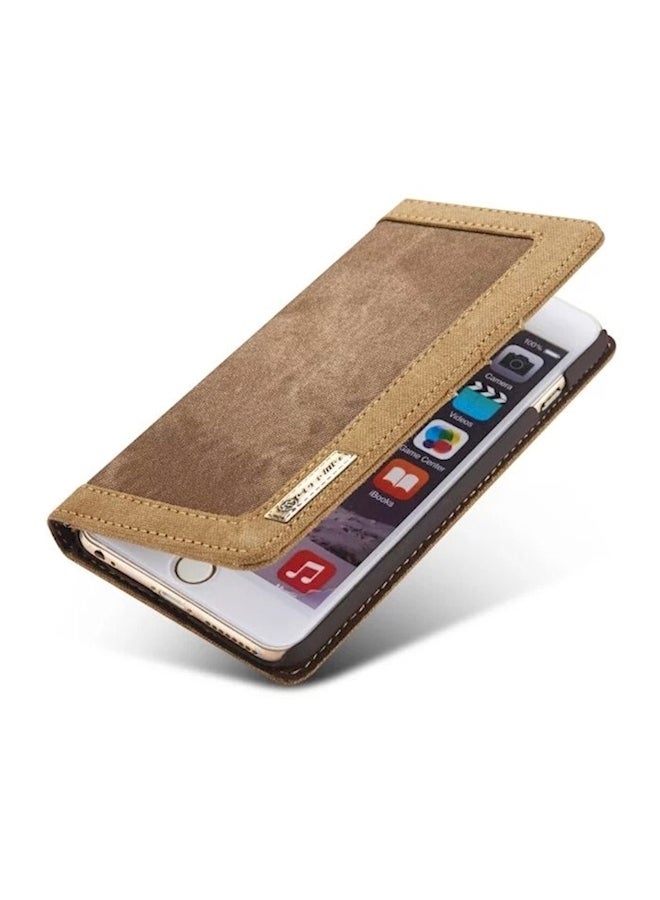 Protective Wallet Card Case Cover For Apple iPhone 6S Plus Brown - v1561522441/N23320177A_6