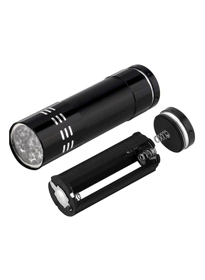 Generic Mini Aluminum Portable 9 LED Flashlight Torch Black 22grams  - Image 1