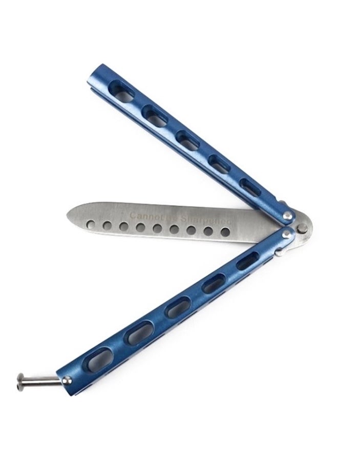 Generic - Butterfly Metal Comb Knife Training Tool Silver/Blue - Image 1