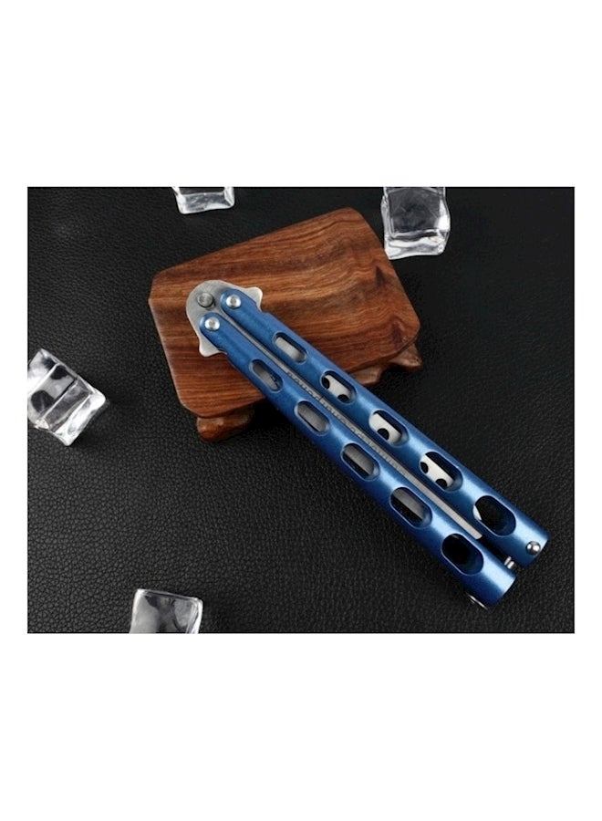 Generic - Butterfly Metal Comb Knife Training Tool Silver/Blue - Image 1