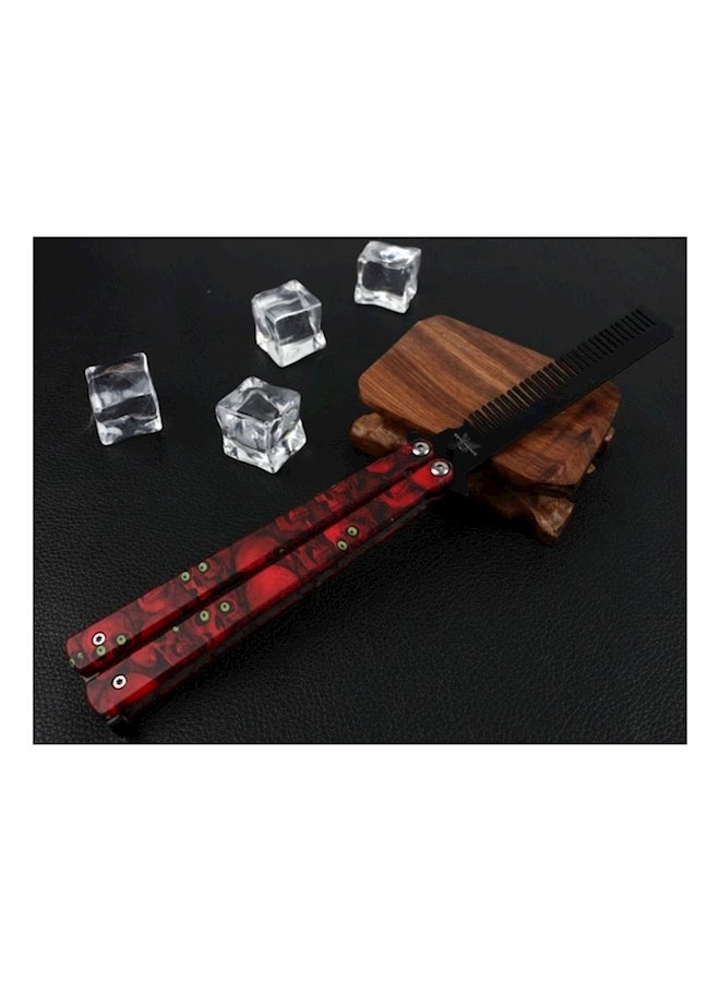 Butterfly Style Comb Knife Red/Black - Image 4