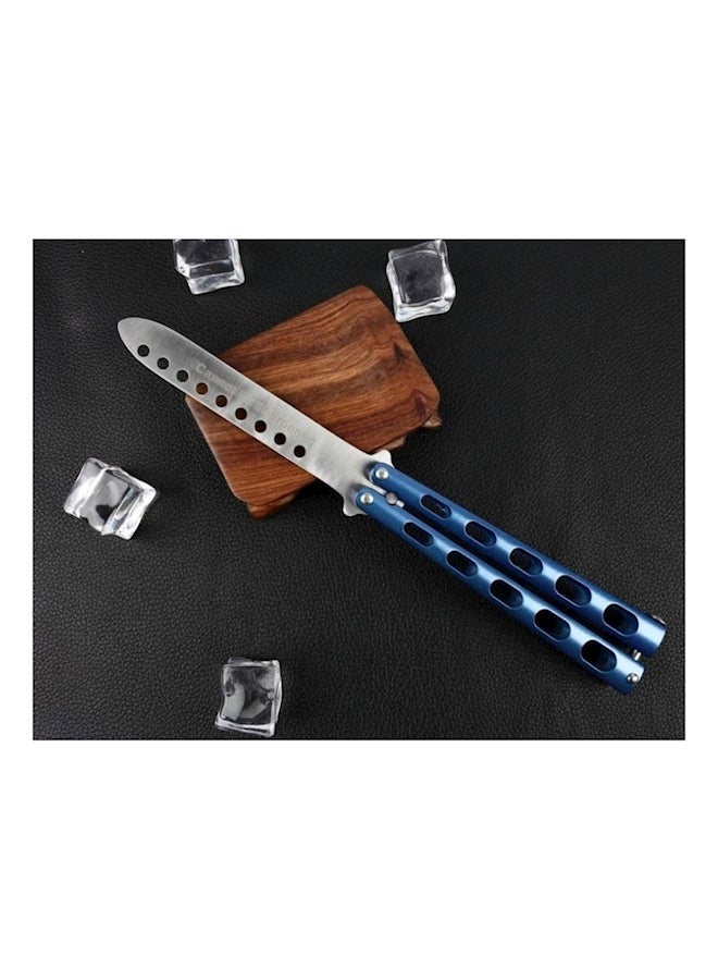 Generic - Butterfly Metal Comb Knife Training Tool Silver/Blue - Image 1