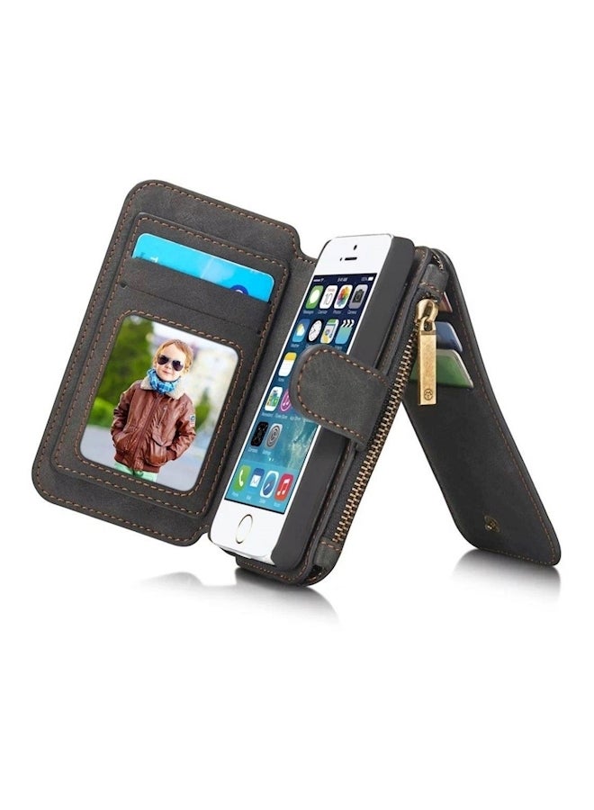 كايس مي غطاء حماية واقٍ مزود بحامل وفتحة للبطاقات لهواتف أبل 5/ 5S/ Se أسود - Image 1
