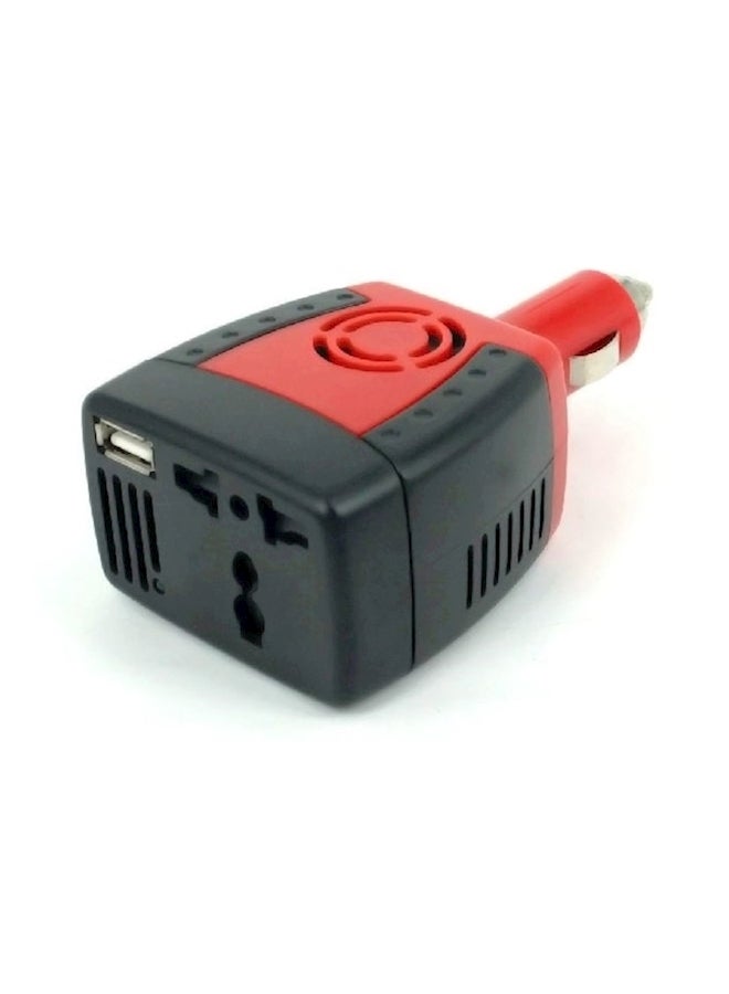 شاحن سيارة منفذ USB أسود/أحمر - Image 2