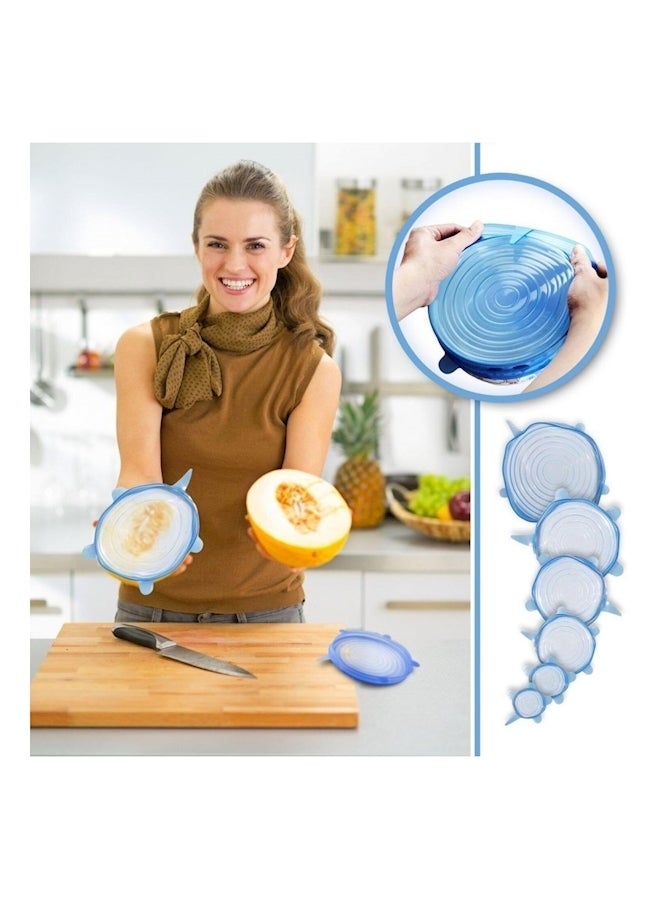6-Piece Food Cover Lids Blue 6-Piece  - Image 2