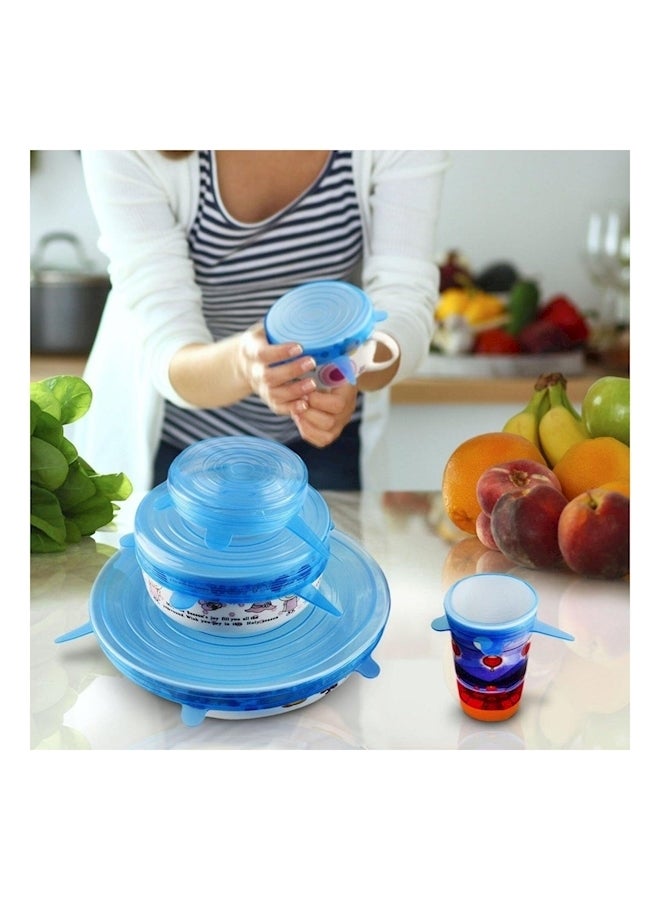 6-Piece Food Cover Lids Blue 6-Piece  - Image 3