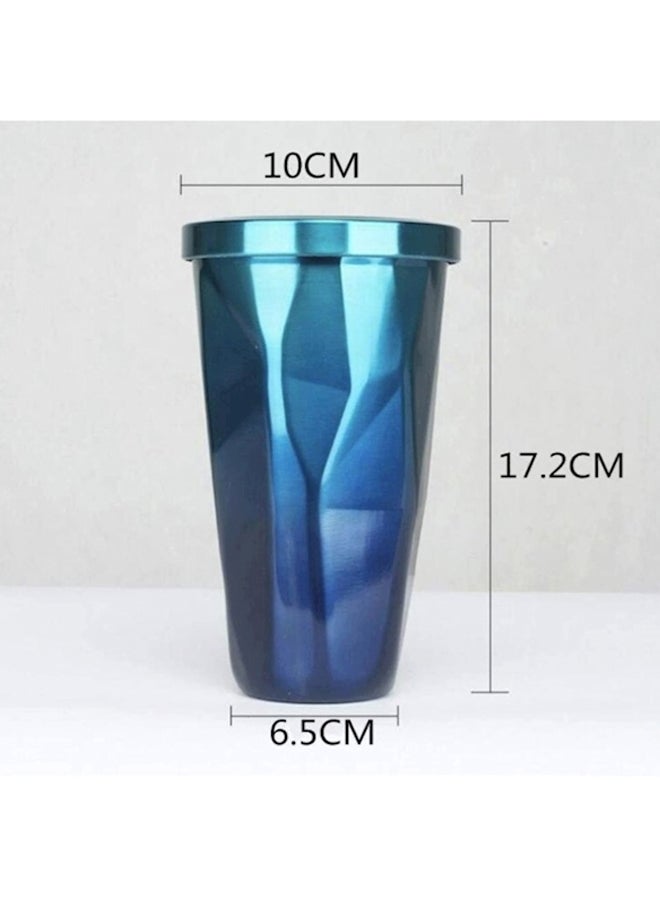كوب ماء من الستانلس ستيل لون أزرق 10x6.5x17.2سم  - Image 3