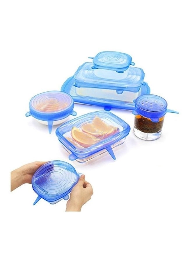 6-Piece Stretch Lids Blue 6-Piece  - Image 2