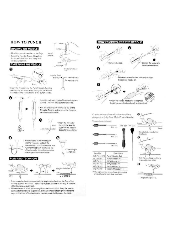 MoonmenTool - Embroidery Patterns Punch Needle Kit Craft Tool Embroidery Pen Set Multi Color - Image 1