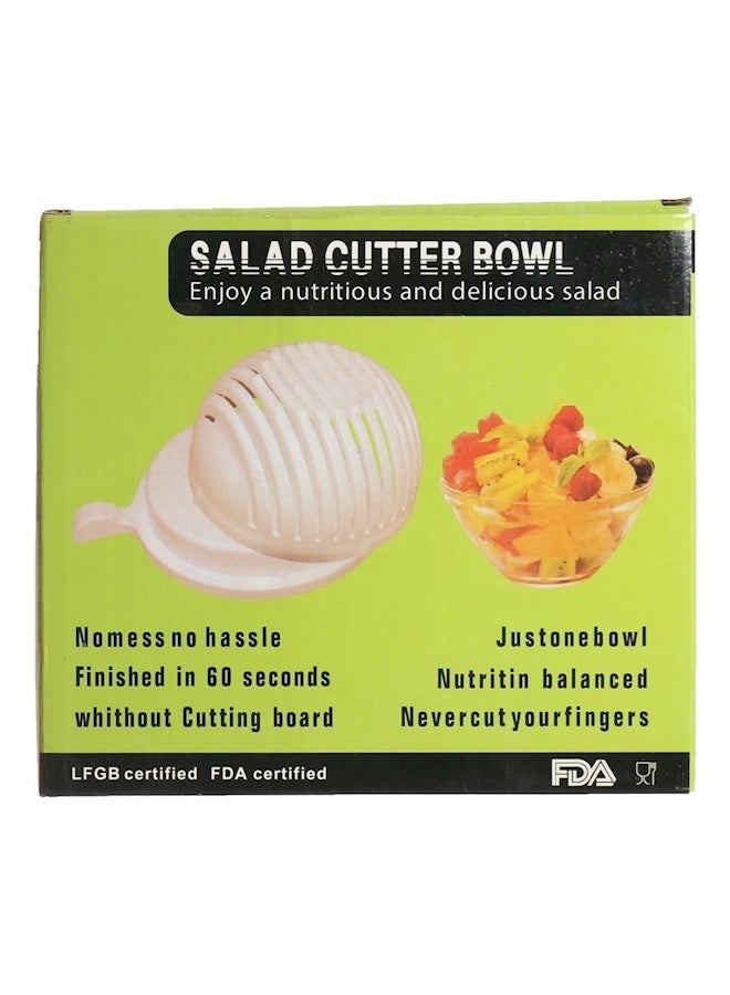 Generic Plastic Salad Cutter Bowl White  - Image 2