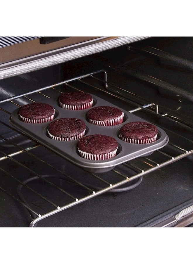 صينية لخبز كيك المافن قليلة العمق مكونة من 6 أكواب أسود - Image 5