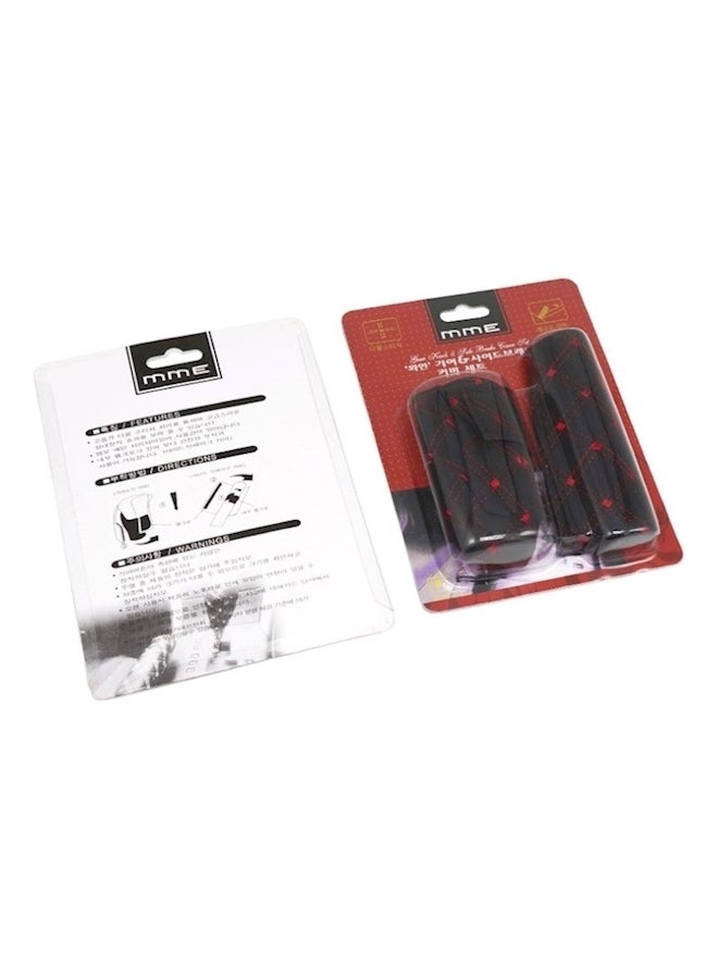 2-Piece Checked Design Car Hand Brake And Gear Cover Set - Image 2