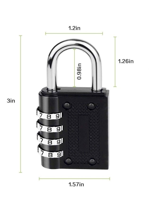 Faster - 4 Digit Combination Padlock Black/Silver 1.57x3x1.26inch - Image 1