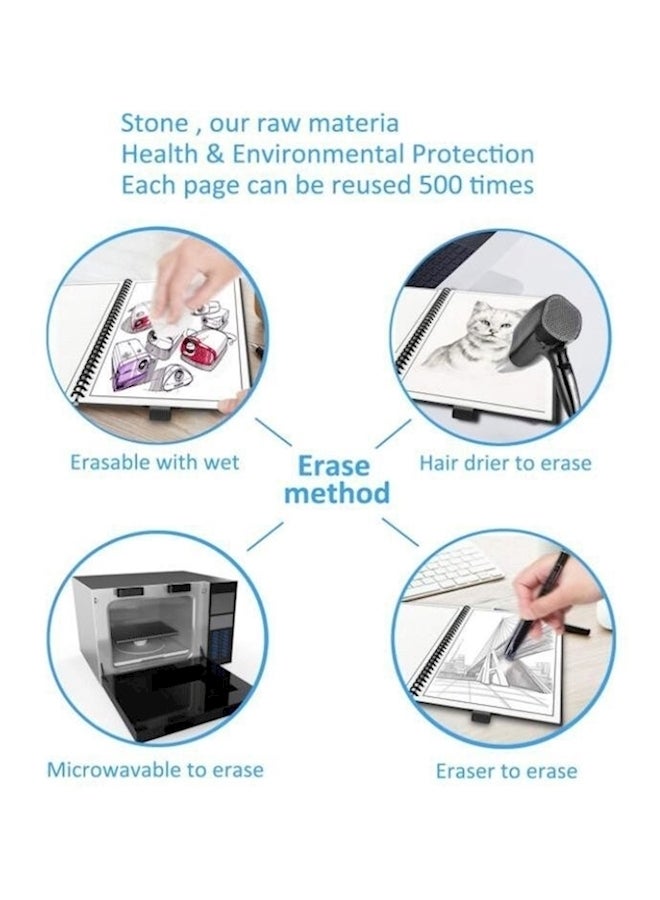 Generic - 100 Pages Smart Notebook 2.0 With Pen Black/White - Image 1