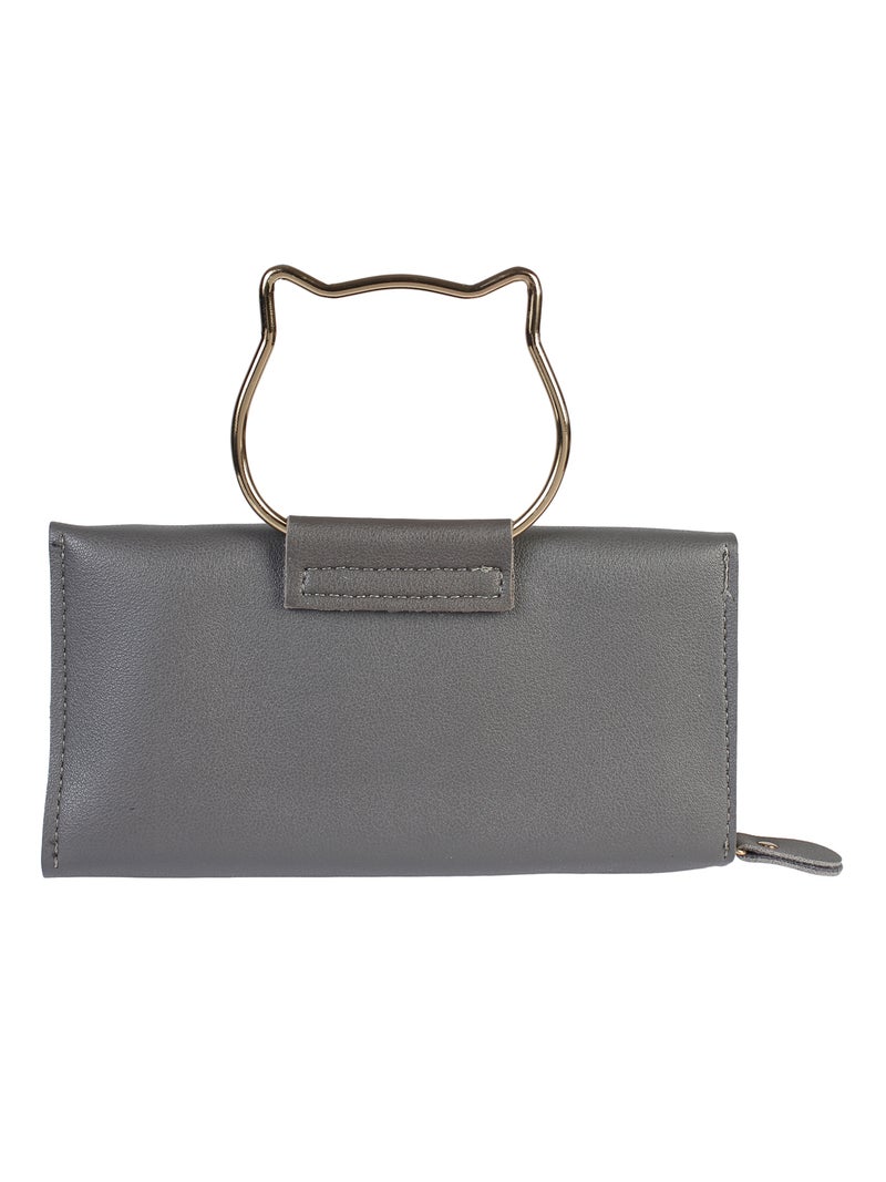 LONDON FASHION Trendy Fashion Clutch Dark Grey  - Image 2