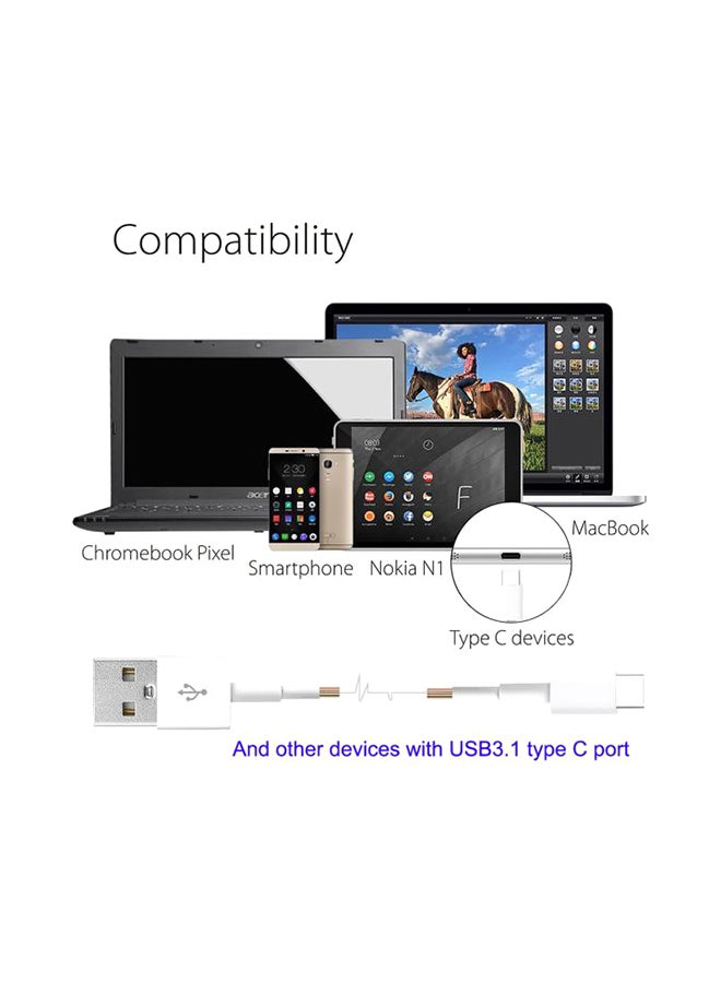 كابل شحن ومزامنة بيانات USB-C USB 3.1 Type C لجهاز نيكسس 6P ون بلس 2 ماك بوك أبيض - Image 4
