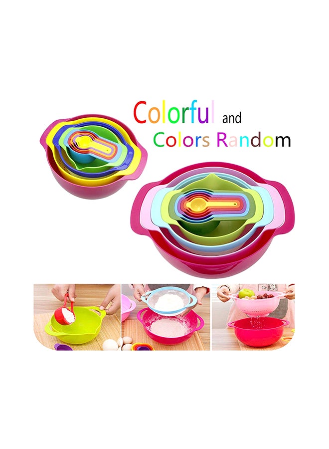 Four Am 10-Piece Mixing Bowl With Measuring Cups And Spoons  Set Multicolour 31x12x26centimeter - Image 4
