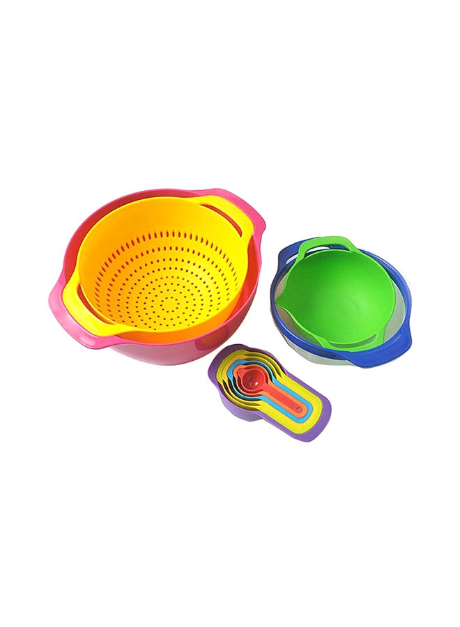 Four Am 10-Piece Mixing Bowl With Measuring Cups And Spoons  Set Multicolour 31x12x26centimeter - Image 2