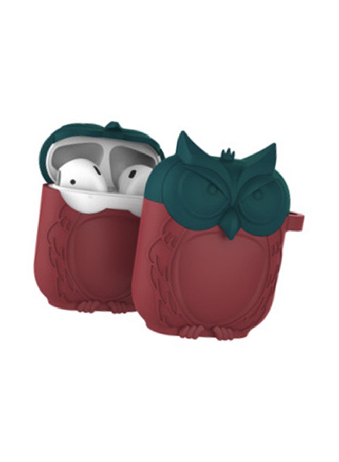 Cool Baby - Protective Charging Owl Case Cover For Apple AirPods Green/Red - Image 1