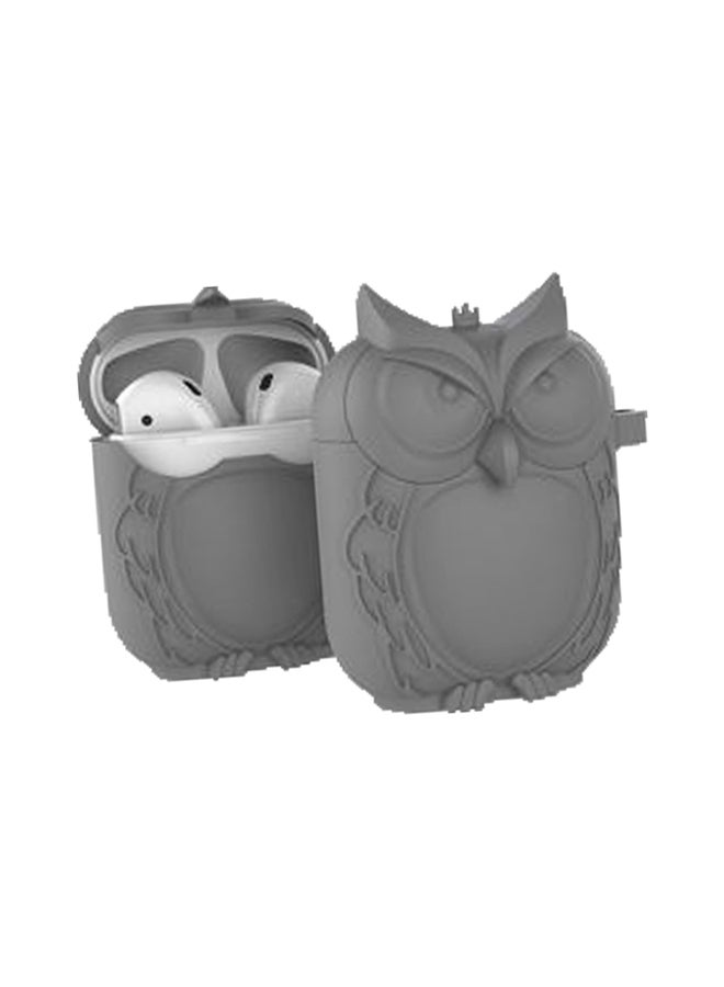 Cool Baby Protective Charging Owl Case Cover For Apple AirPods Ash Grey - Image 2