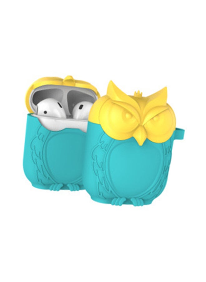 Cool Baby Protective Charging Owl Case Cover For Apple AirPods Yellow/Blue - Image 2