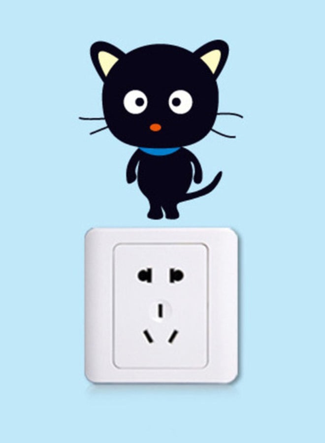 آي تيلكر ملصق جداري بتصميم قطة لطيفة أسود 10x10Ø³Ù†ØªÙŠÙ…ØªØ±