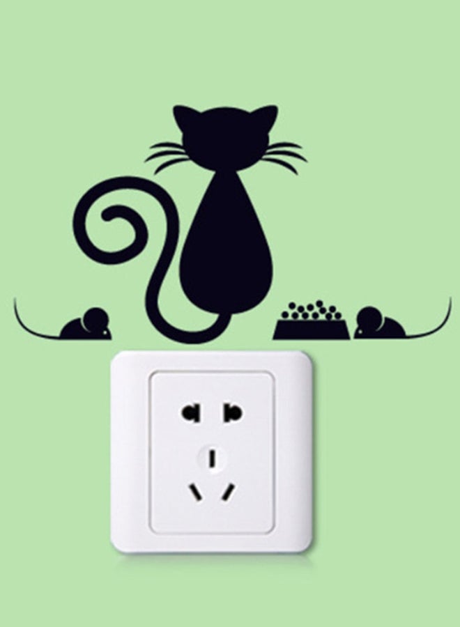 iTelker - Lovely Cat Wall Sticker Black 14.8x10cm - Image 1