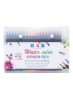 H&B 20-Piece Watercolour Brush Pen Set Multicolour  - Image 1