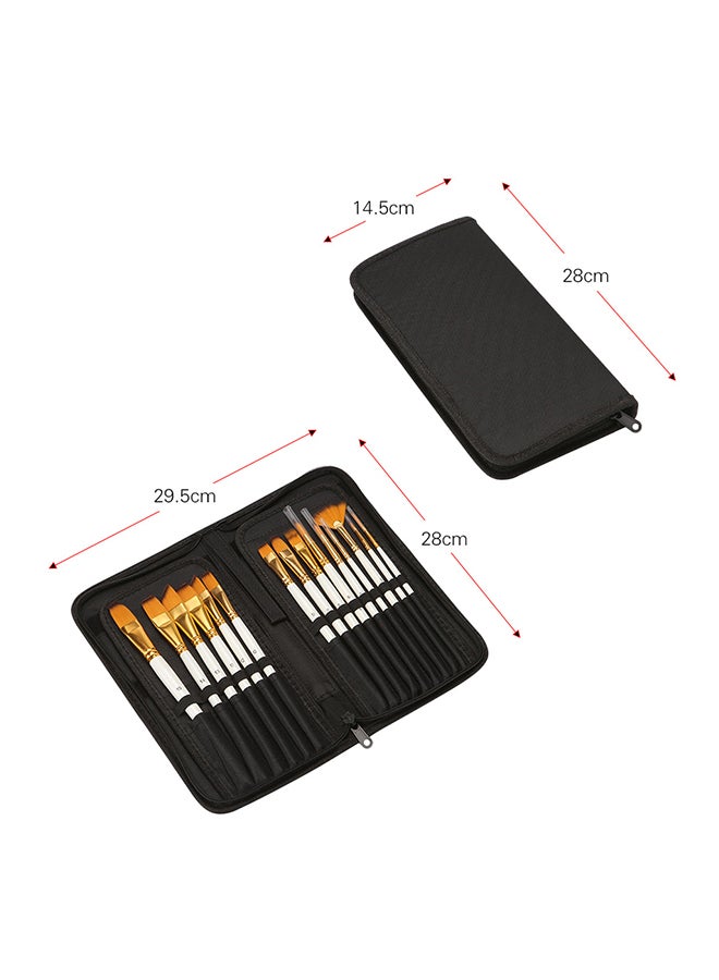 Multipurpose Painting Brushes With Storage Case Set Pearl White - Image 3