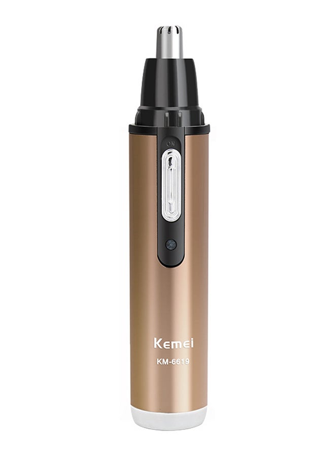 Kemei Rechargeable Nose Trimmer Nostril Cleaner Gold/Black 13x3x3cm - Image 1