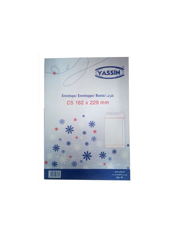 Yassin 50- Piece Envelope C5 White 