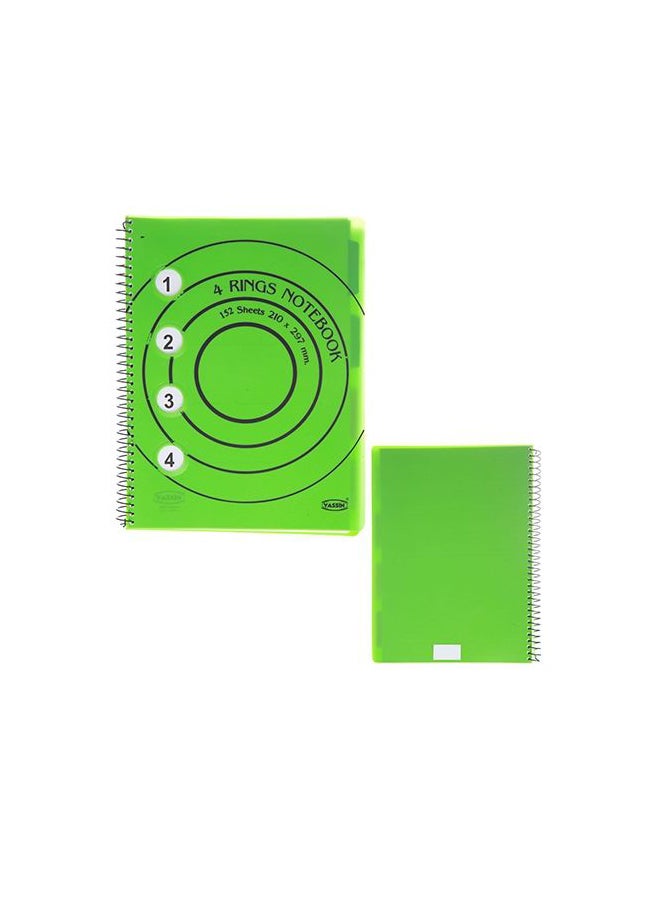 Yassin - 4 Rings Notebook 152 Paper A4 Green - Image 1