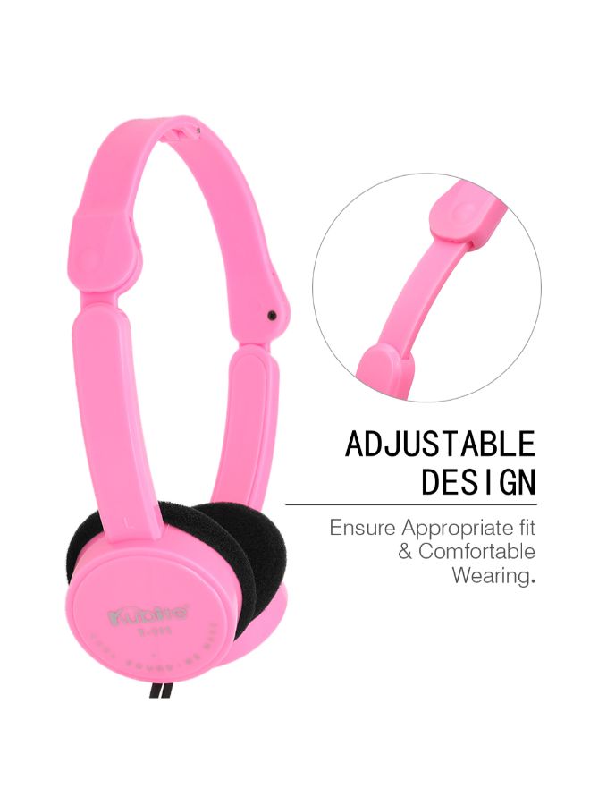 Kubite 3.5mm Wired Over-Ear Foldable Headphones Pink  - Image 2